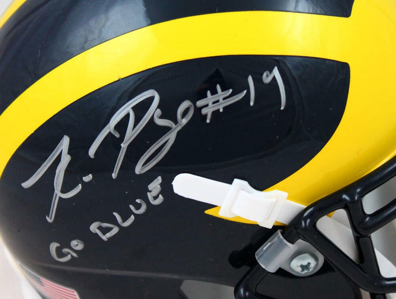 Kwity Paye Signed Michigan Wolverines Mini Helmet - "Go Blue"