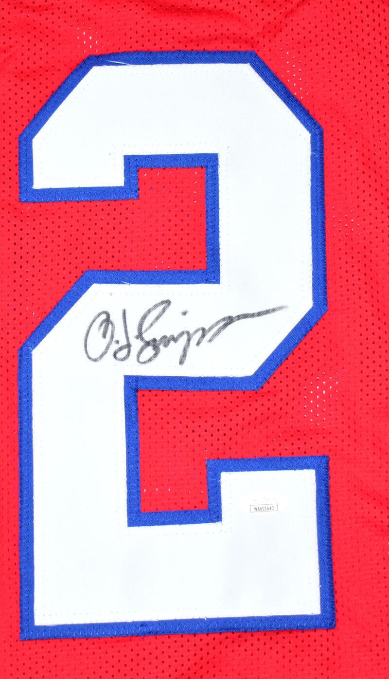 O.J. Simpson Autographed Red Custom Jersey