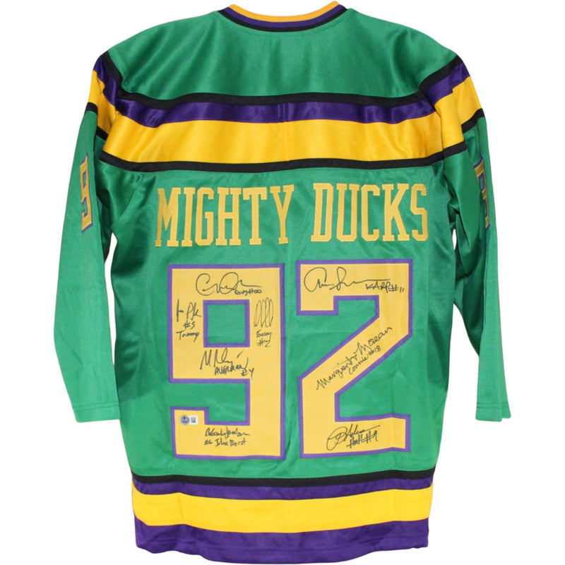 Mighty Ducks Cast Autographed Green Jersey (8 Signatures)