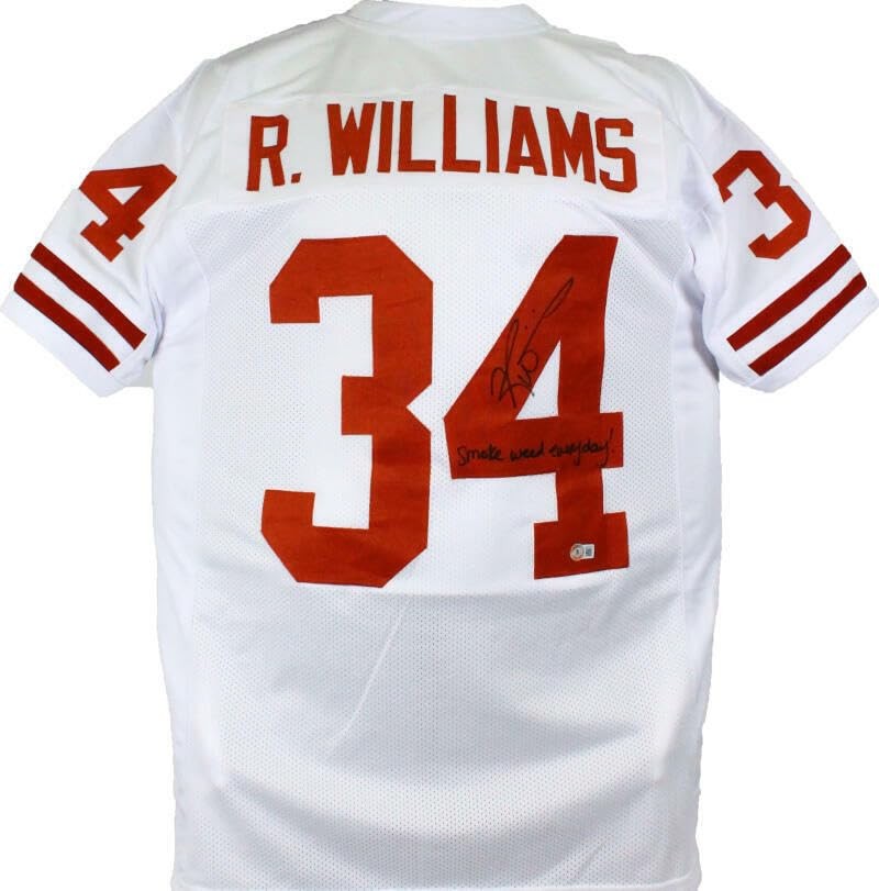 Ricky Williams Signed Custom White Jersey "Smoke Weed Everyday" Inscription