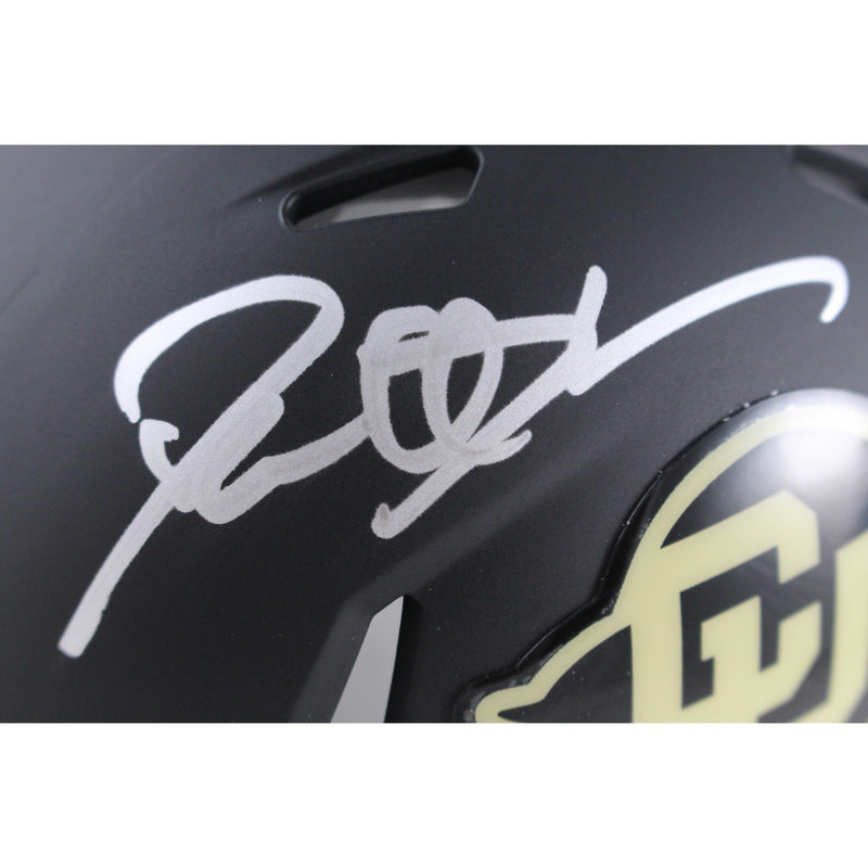 Deion Sanders Signed Colorado Buffaloes Black Speed Mini Helmet Beckett