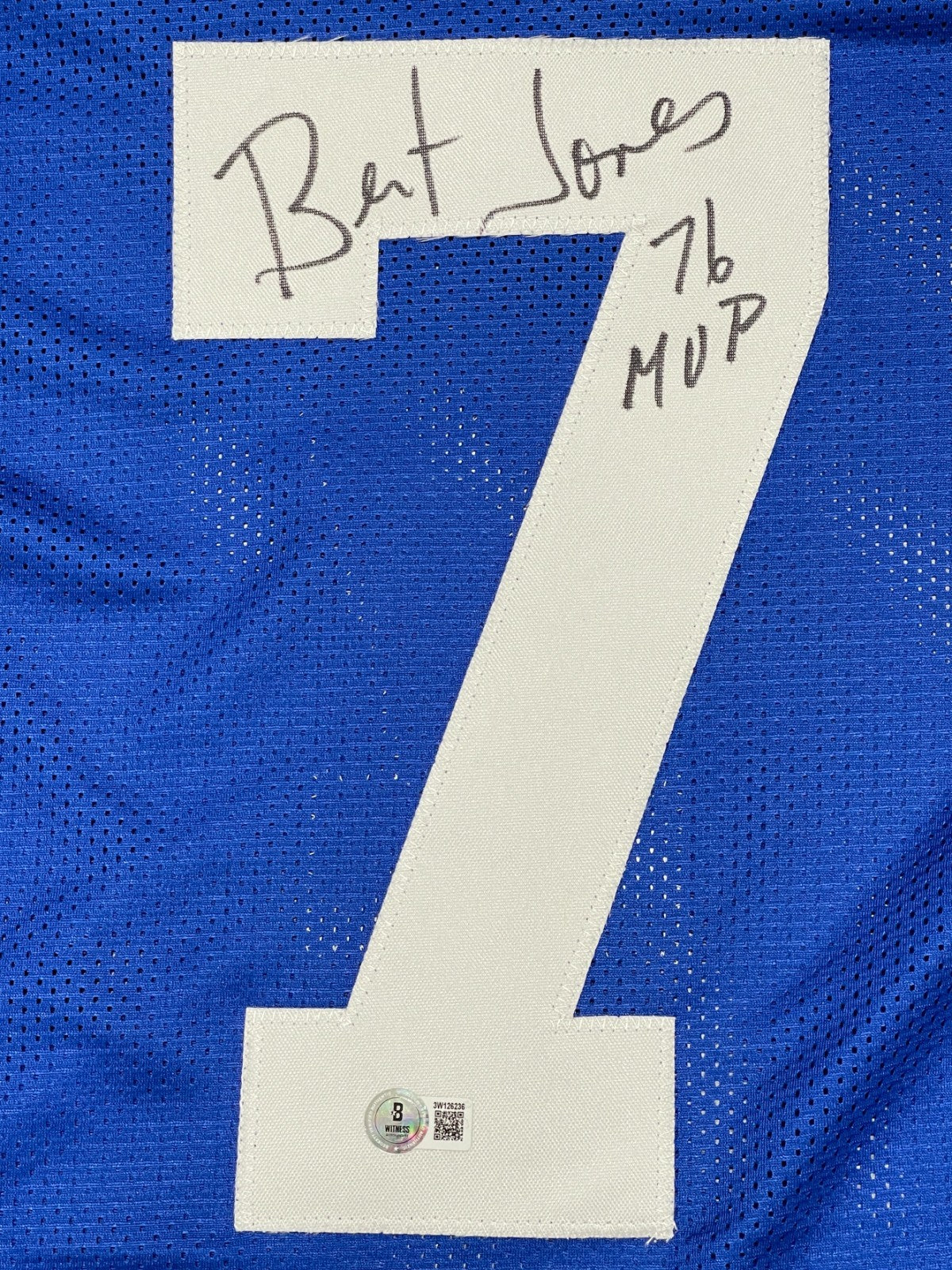 Bert Jones Indianapolis Colts Signed Custom Jersey 76 MVP Beckett COA