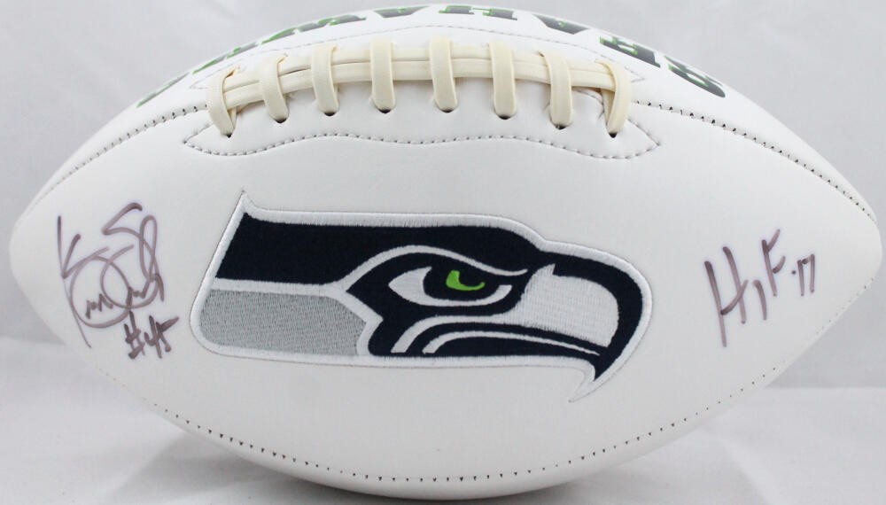 Kenny Easley Signed Seattle Seahawks Logo Football HOF 17