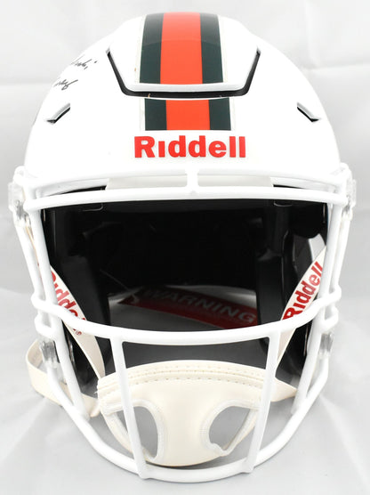 Malachi Toney Autographed Miami Hurricanes Full Size Speedflex Helmet