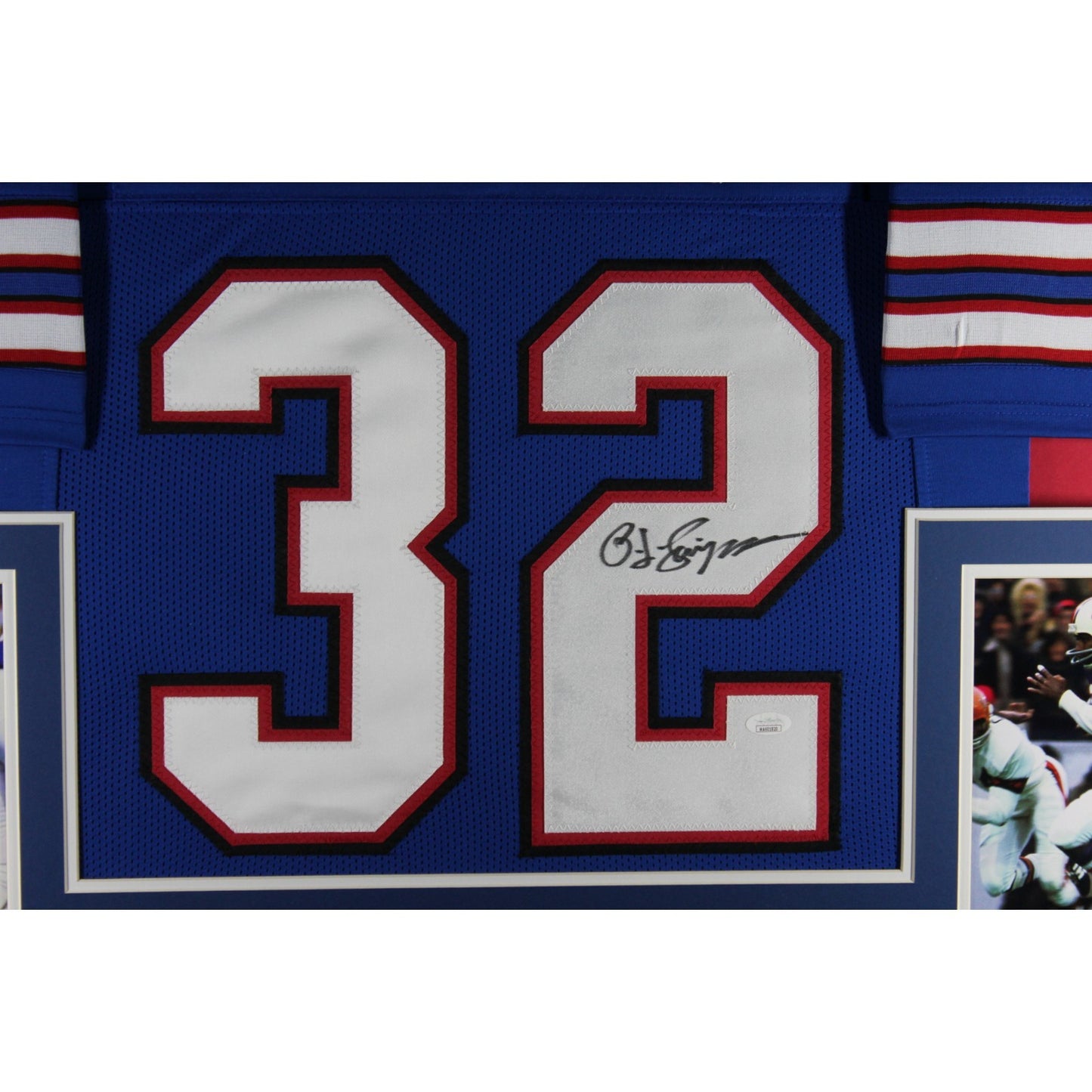 OJ Simpson Autographed Framed Blue Pro Style Jersey (Beckett BAS)