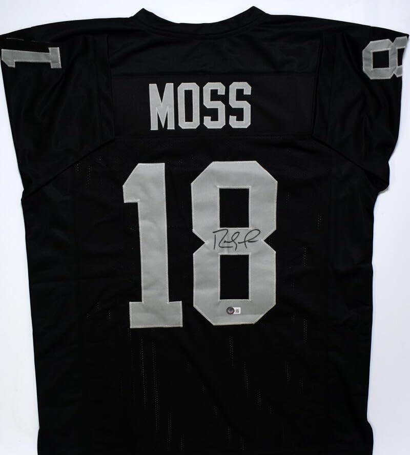 Randy Moss Autographed Oakland Raiders Black Custom Jersey