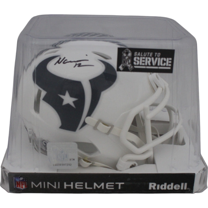 Nico Collins Signed Houston Texans 2024 Salute to Service Mini Helmet (Beckett)