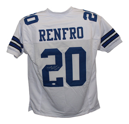 Mel Renfro Signed Dallas Cowboys Custom Jersey HOF Inscription Beckett