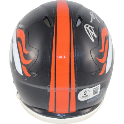 Shannon Sharpe Denver Broncos Autographed Throwback Speed Mini Helmet