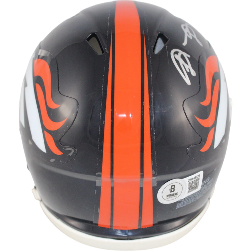 Shannon Sharpe Denver Broncos Autographed Throwback Speed Mini Helmet