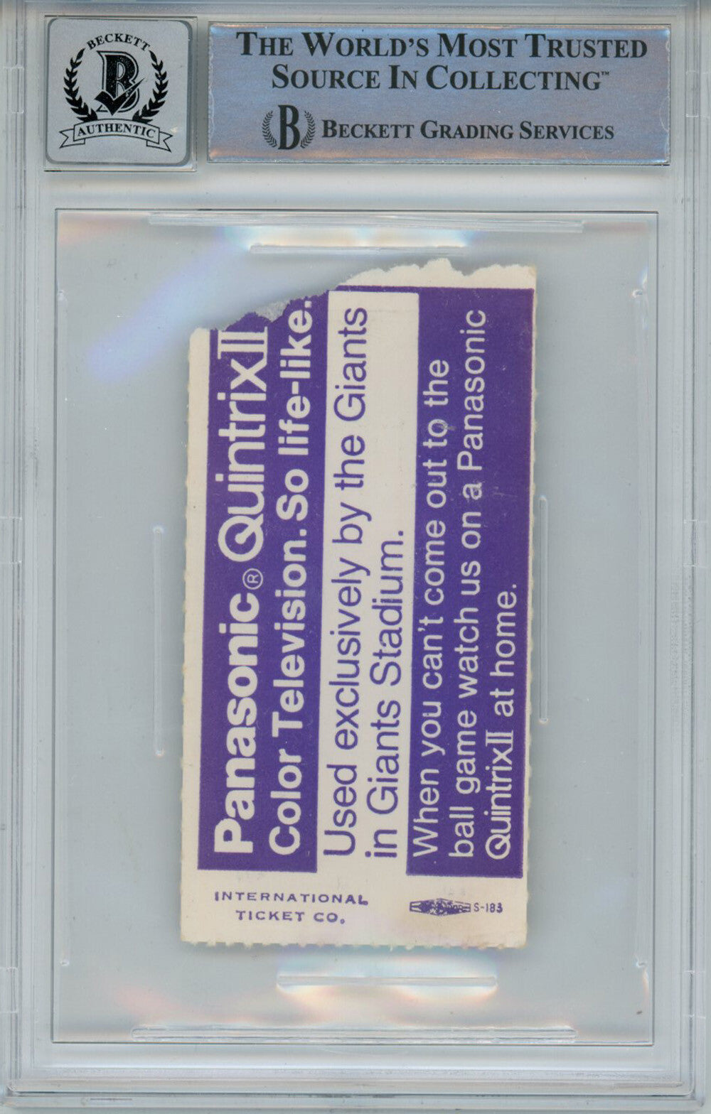 Tony Dorsett Signed 11/6/1977 vs Giants Ticket Stub Beckett Slabbed