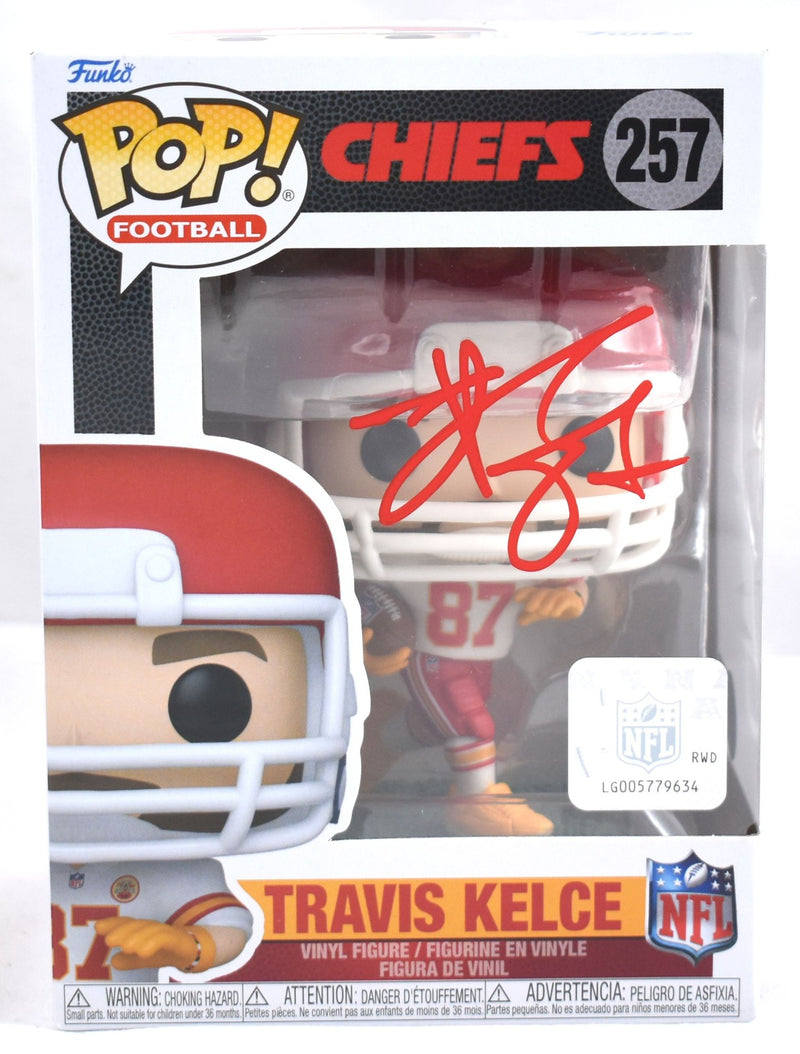 Travis Kelce Autographed Kansas City Chiefs Funko Pop #257