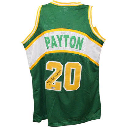 Gary Payton Signed Seattle Style Custom Green Jersey "HOF"