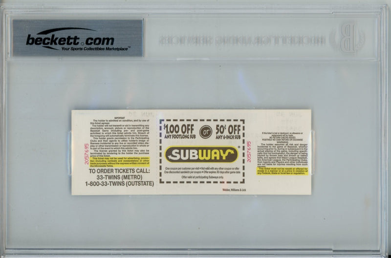Eddie Murray Autographed Baltimore Orioles 1995 3000th Hit Ticket