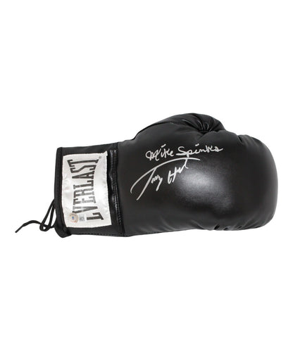 Larry Holmes & Michael Spinks Signed Black Everlast Boxing Glove BAS