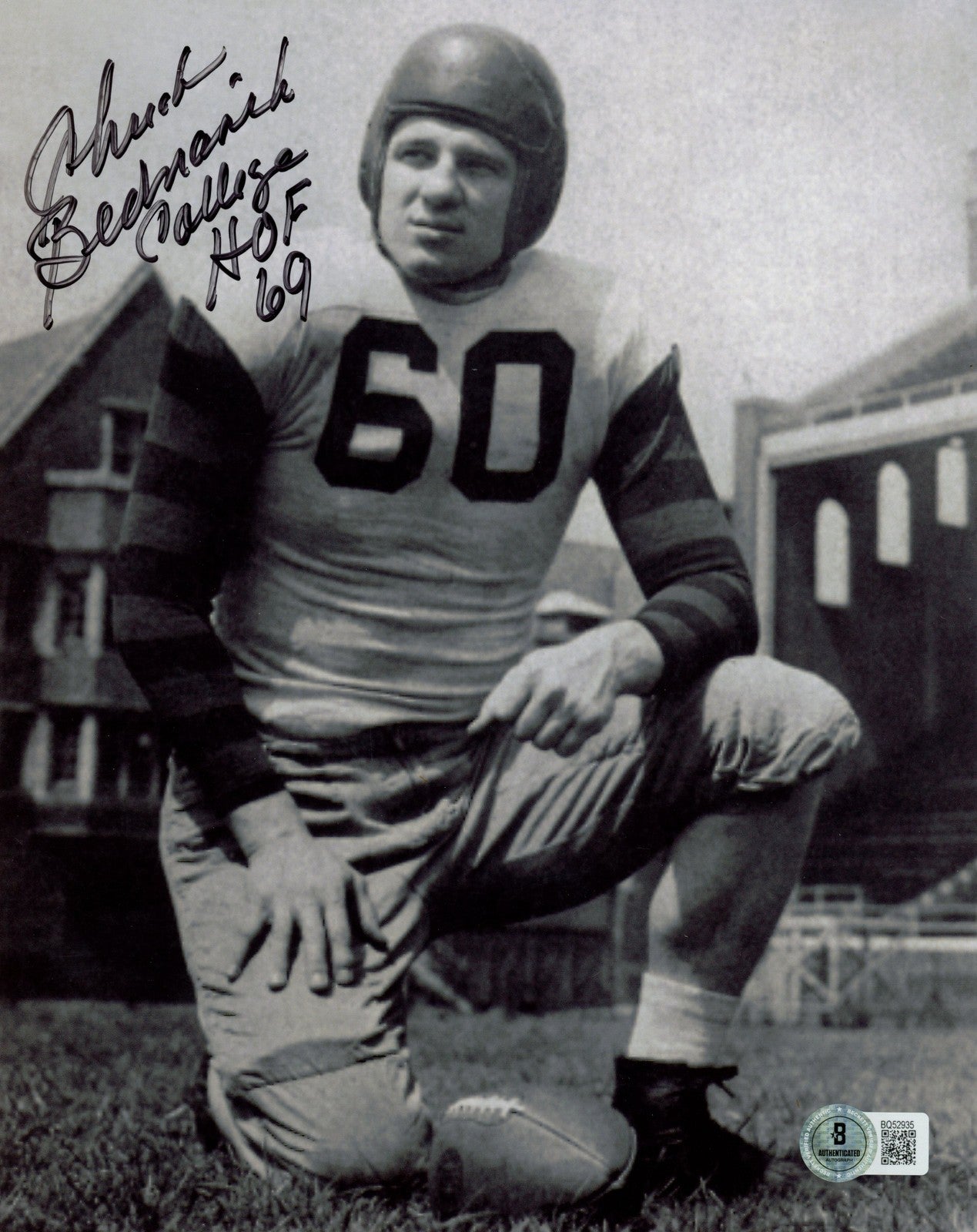 Chuck Bednarik Signed Penn Quakers 8x10 Photo