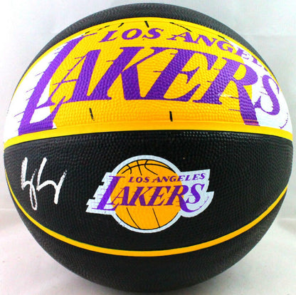 Kyle Kuzma Autographed Los Angeles Lakers Logo Black Basketball