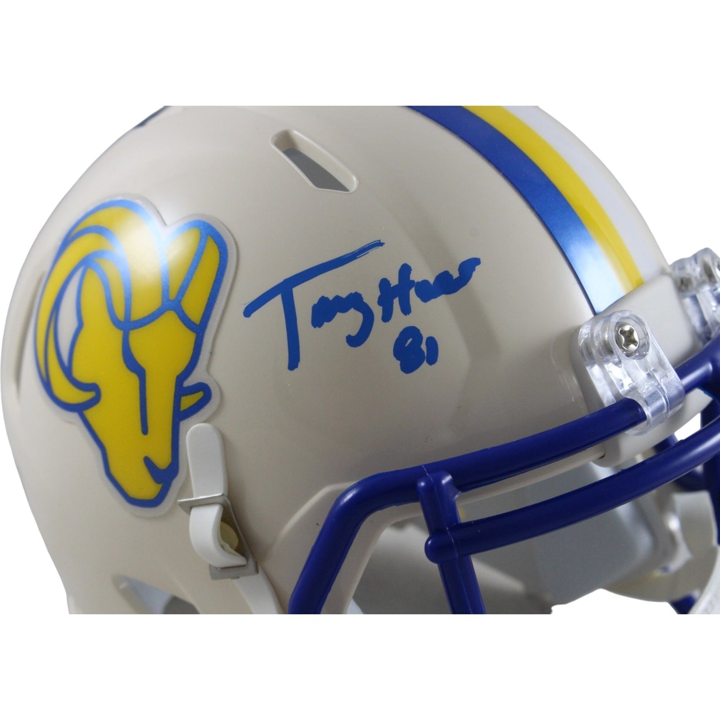 Torry Holt Signed Los Angeles Rams Retro Mini Helmet