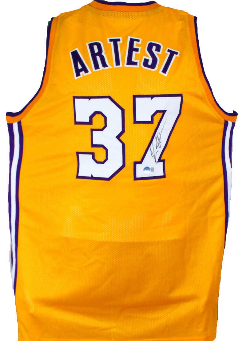 Ron Artest Autographed Los Angeles Lakers Custom Yellow Jersey