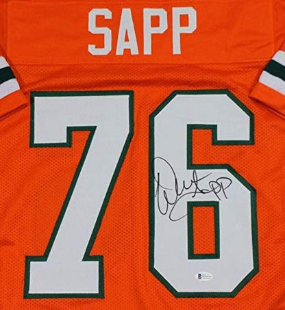 Warren Sapp Autographed Orange Custom Football Jersey