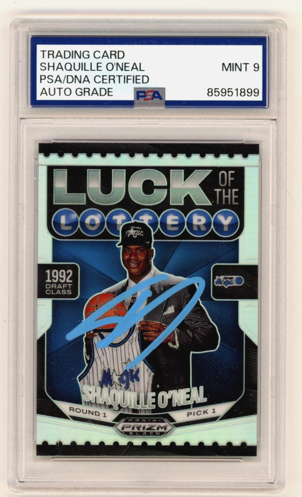 Shaquille O'Neal Autographed 2024-25 Panini Prizm Luck of the Lottery Card