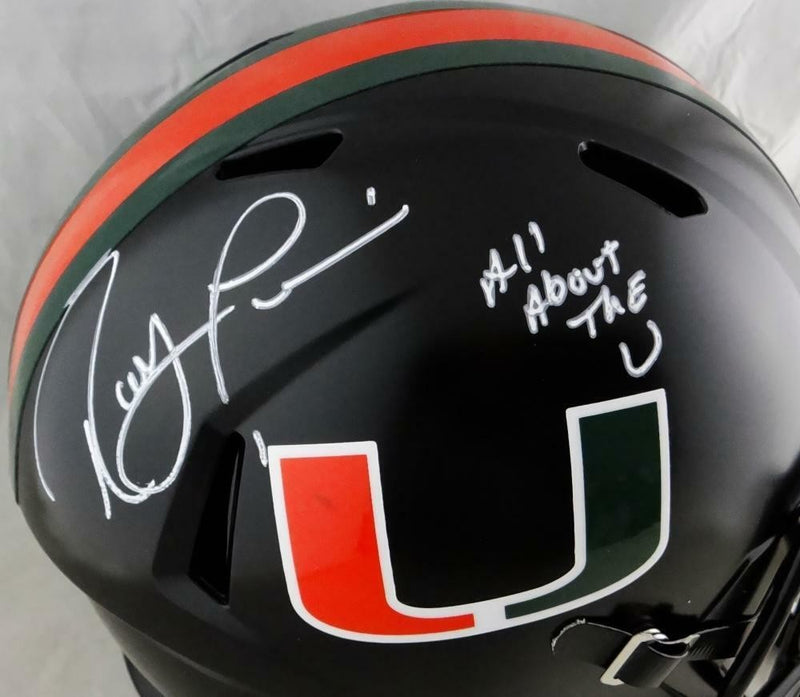 Ray Lewis Signed Miami Hurricanes Black Full Size Helmet