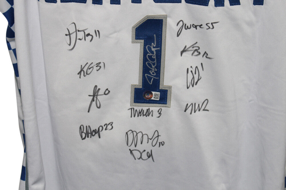 John Calipari & 2021 Kentucky Wildcats Multi-Signed Custom Jersey (12 Sigs)