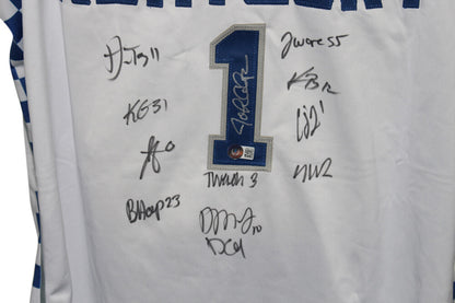 John Calipari & 2021 Kentucky Wildcats Multi-Signed Custom Jersey (12 Sigs)