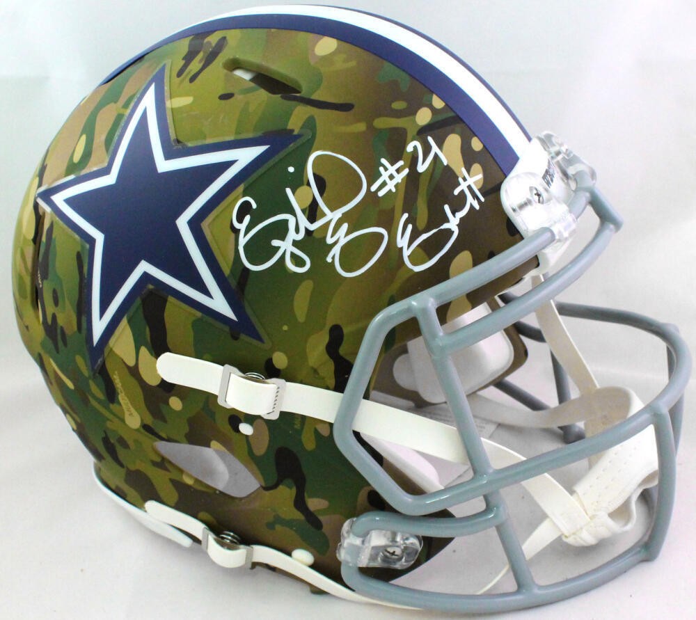 Ezekiel Elliott Autographed Dallas Cowboys Camo Full Size Authentic Helmet