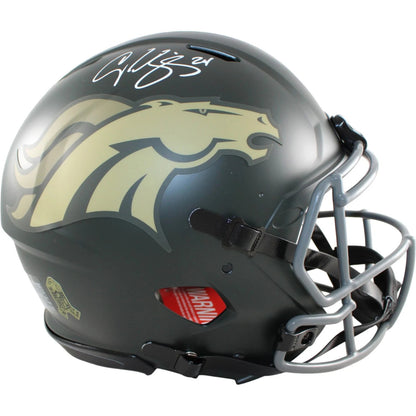 Champ Bailey Signed Denver Broncos Proline Flash Helmet - 2025 Salute to Service