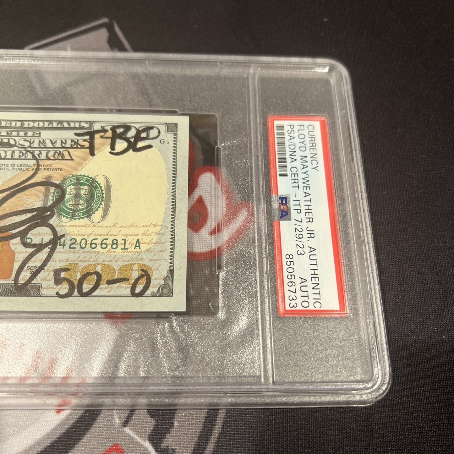 Floyd Mayweather Jr. Signed $100 Bill with Inscriptions PSA Auth