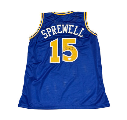 Latrell Sprewell Signed Golden State Custom Basketball Jersey (Beckett)