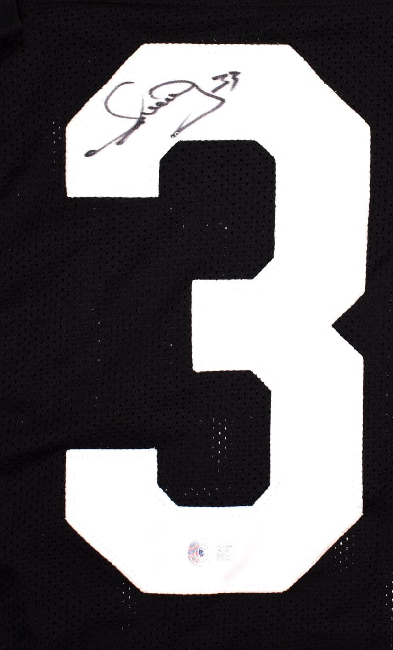 Merrill Hoge Autographed Custom Black Jersey