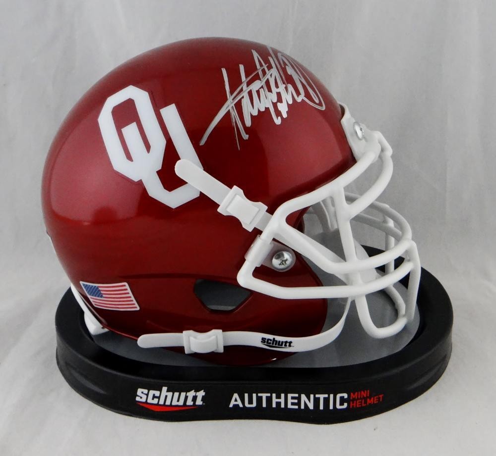 Adrian Peterson Autographed Oklahoma Sooners Schutt Mini Helmet