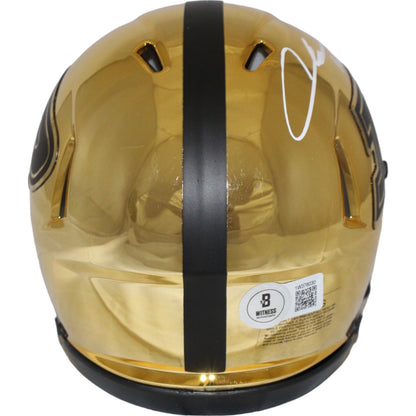 Aidan O'Connell Signed Purdue Boilermakers Gold Chrome Mini Helmet Beckett