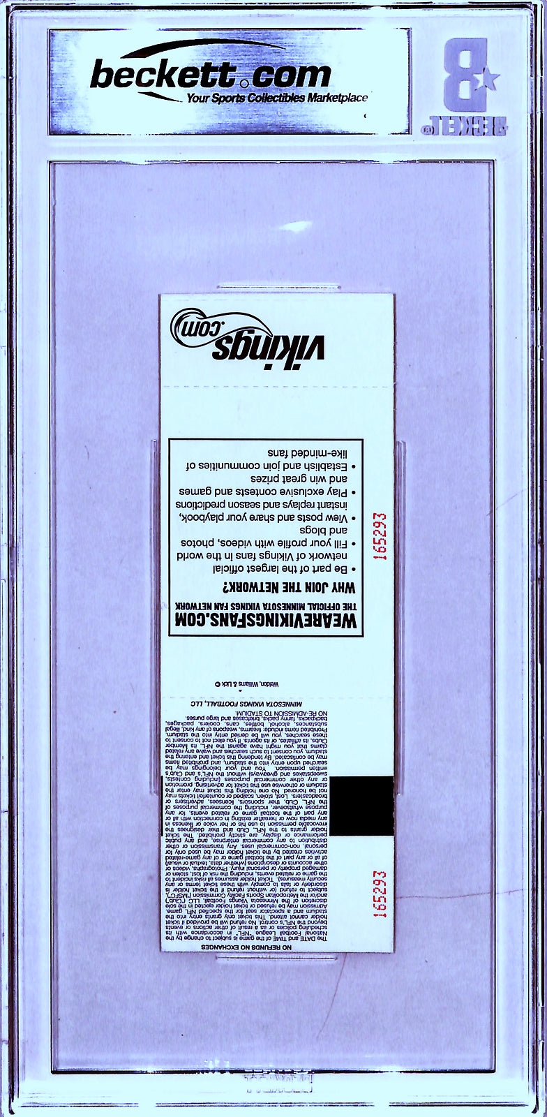 Adrian Peterson Signed Minnesota Vikings Slabbed Ticket Stub
