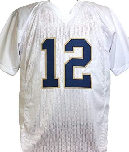 Ian Book Autographed Notre Dame Style Custom White Jersey
