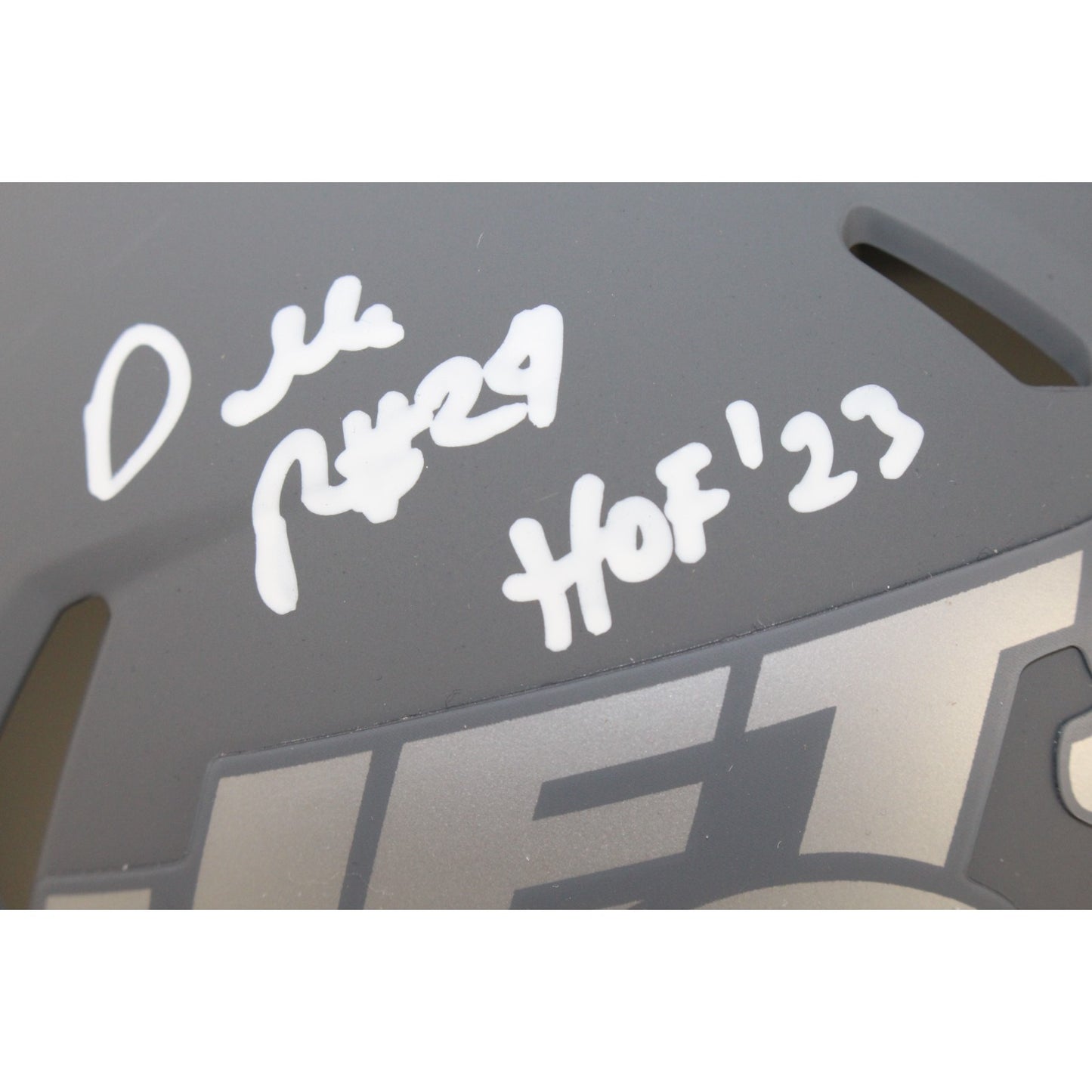 Darrelle Revis Autographed New York Jets Slate Mini Helmet (HOF)