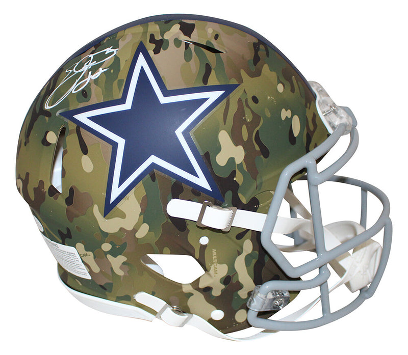 Emmitt Smith Signed Dallas Cowboys Authentic Camo Full Size Speed Helmet