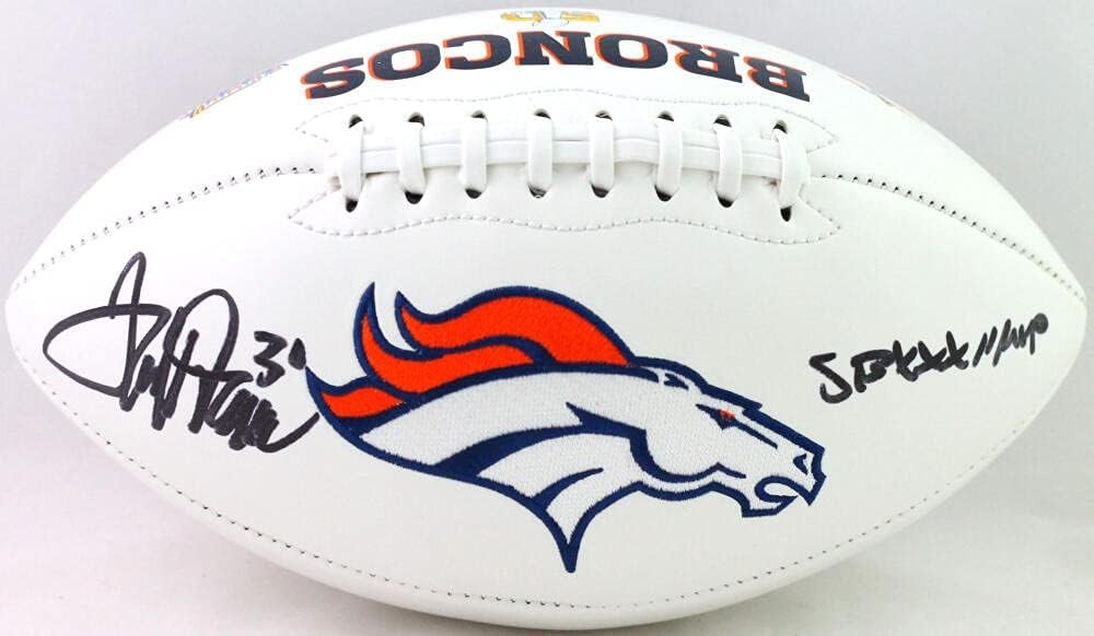 Terrell Davis Signed Denver Broncos Black Logo Football with SB MVP Inscription