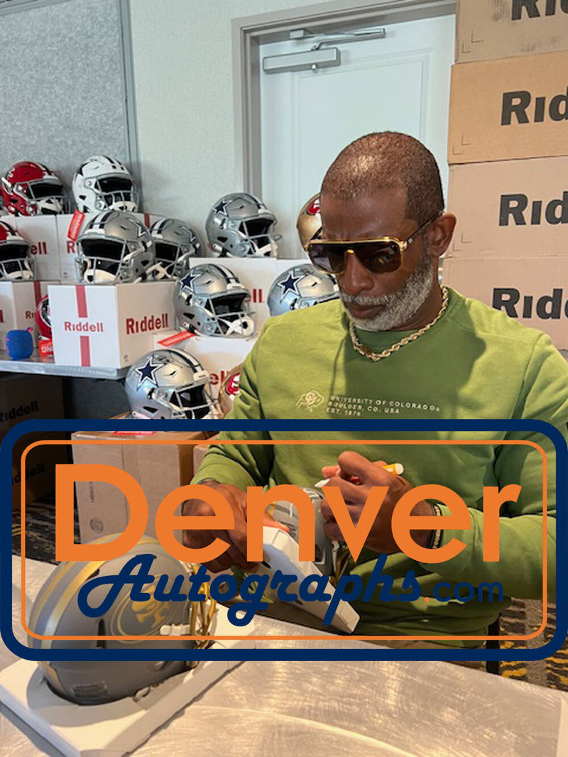 Deion Sanders Signed Florida State Seminoles Slate Mini Helmet