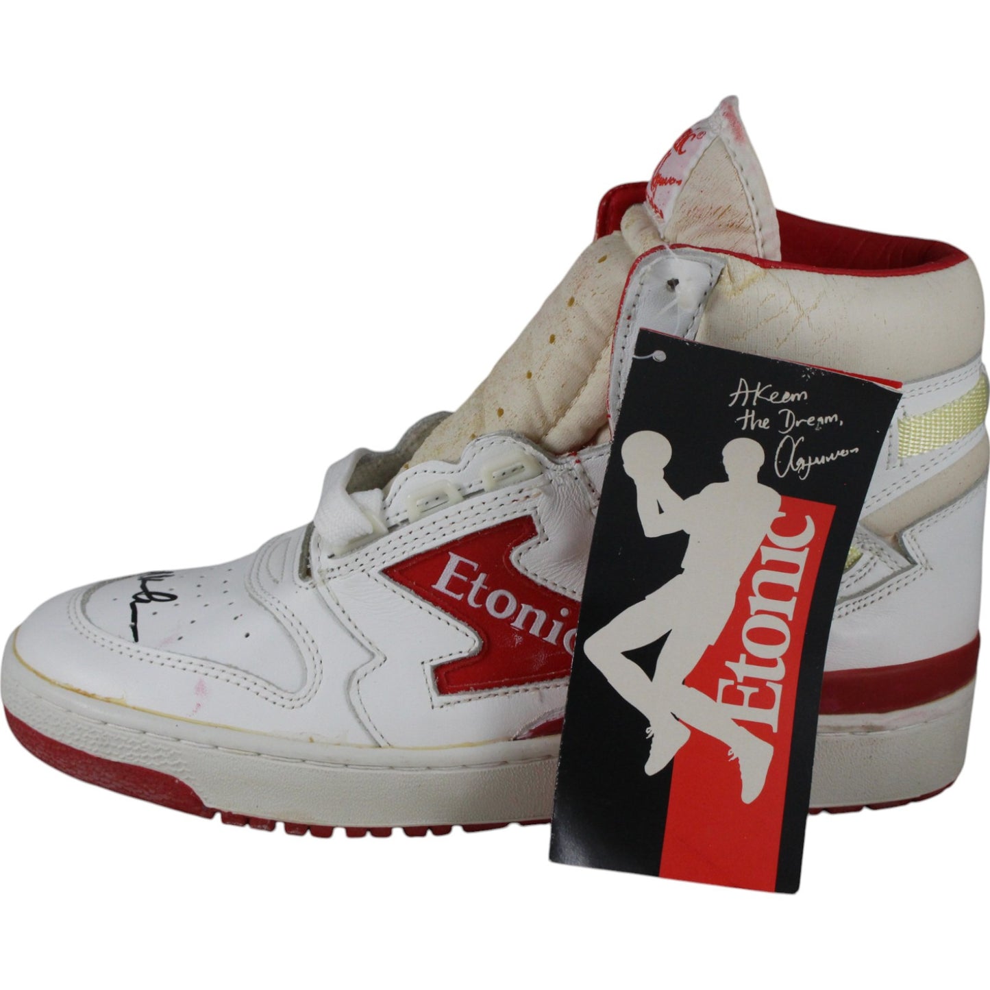 Hakeem Olajuwon Signed Houston Rockets Black Etonic Shoe