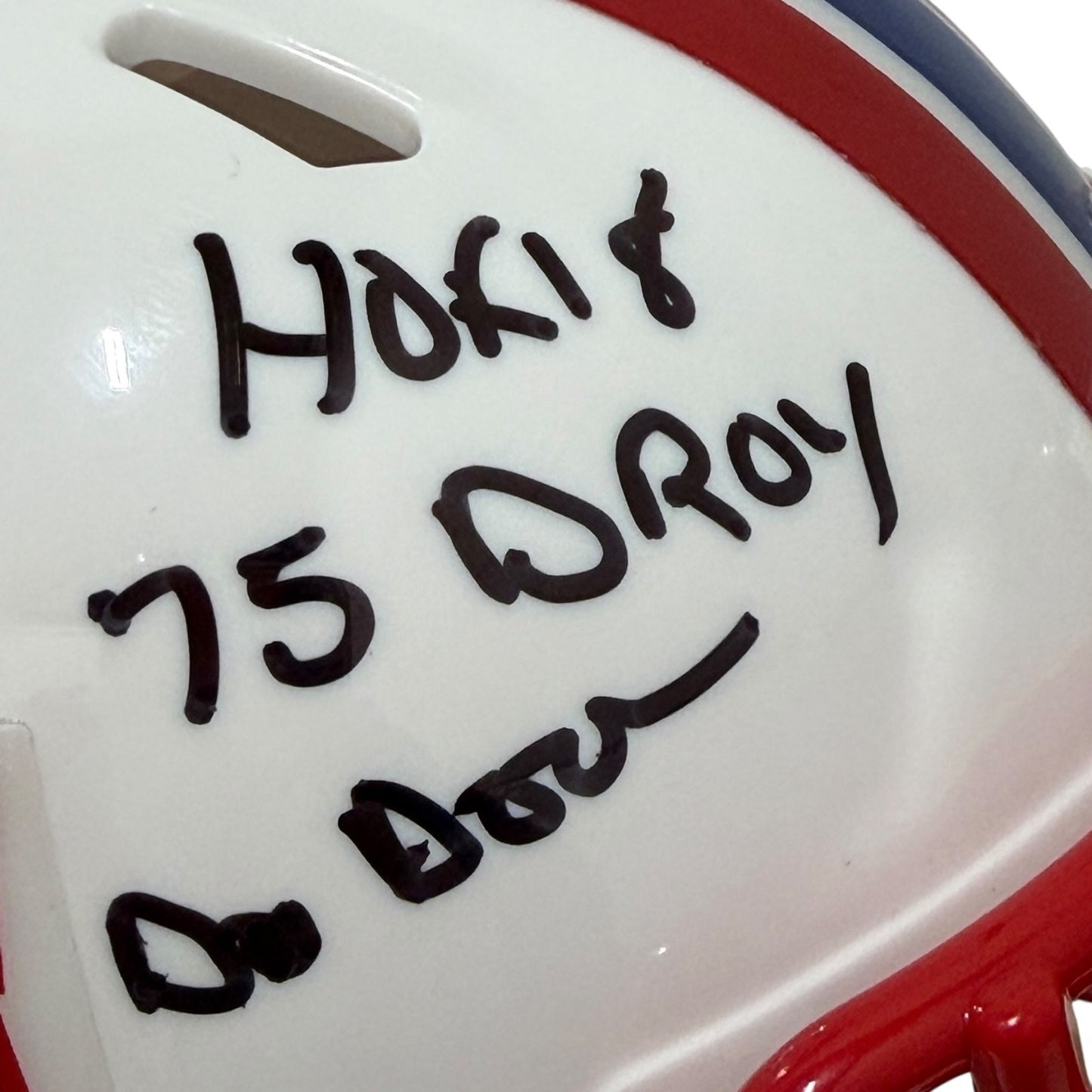 Robert Brazile Houston Oilers Signed Throwback Mini Helmet 3 Inscriptions