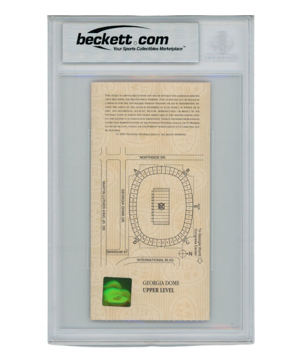 Emmitt Smith Signed Super Bowl XXVIII Ticket Stub Beckett Grade 8 MVP Inscribed