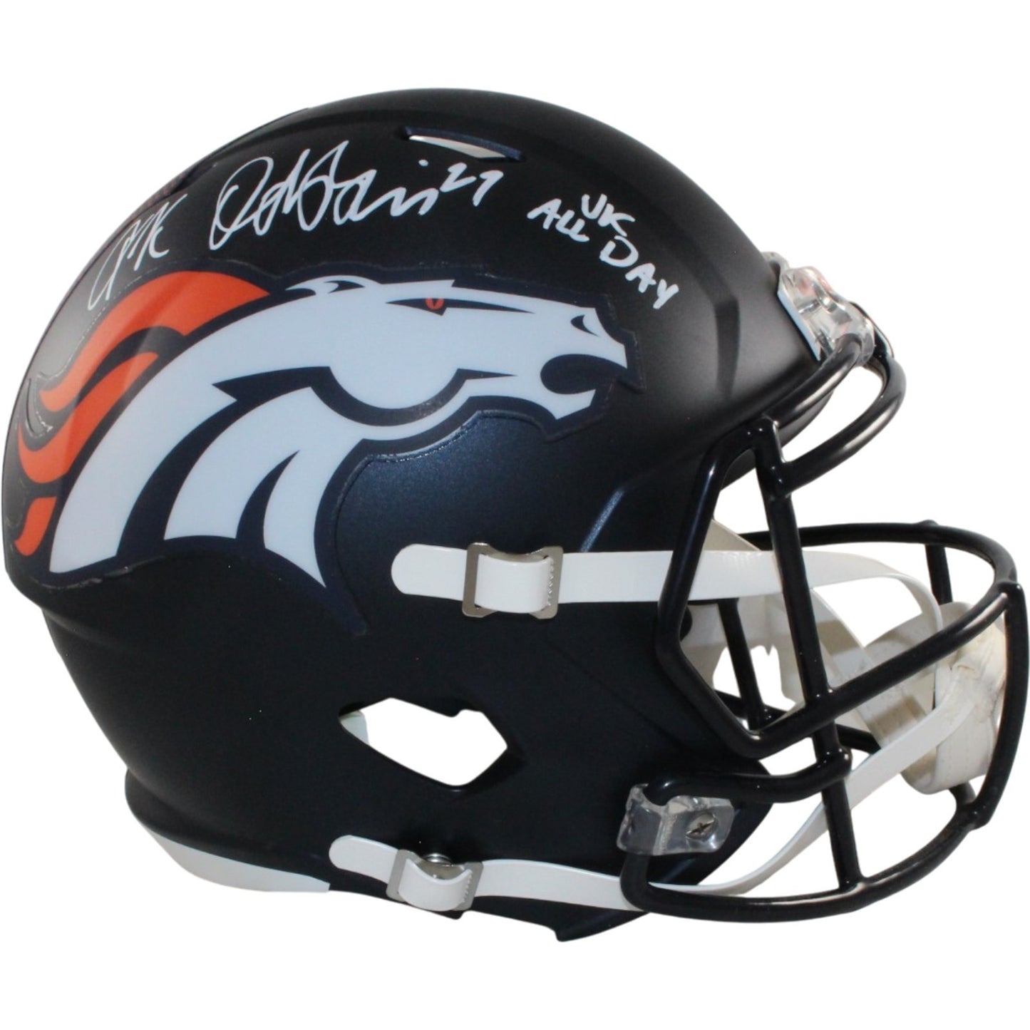 JK Dobbins Signed Denver Broncos Full Size Helmet - JK All Day