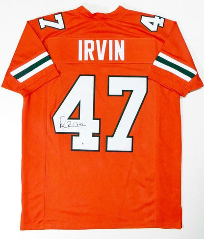 Michael Irvin Signed Orange College Style Jersey