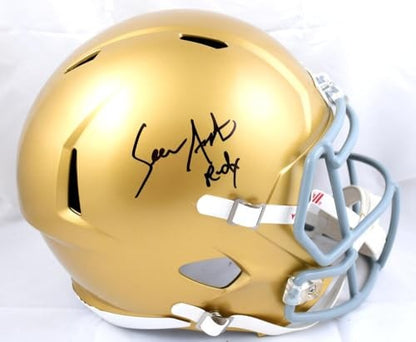 Sean Astin Signed Notre Dame Fighting Irish Full Size Speed Helmet - Black