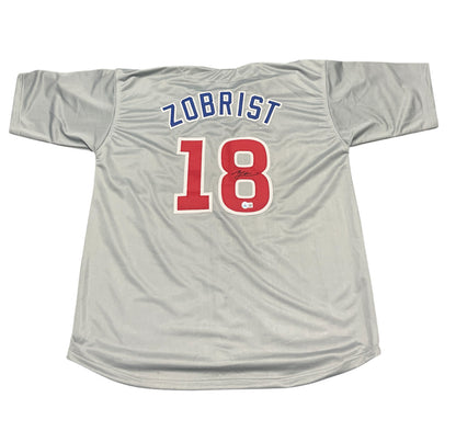 Ben Zobrist Signed Chicago Cubs Custom Jersey (Beckett BAS COA)