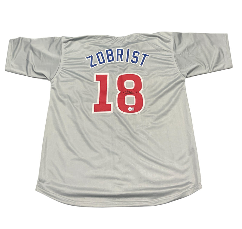 Ben Zobrist Signed Chicago Cubs Custom Jersey (Beckett BAS COA)