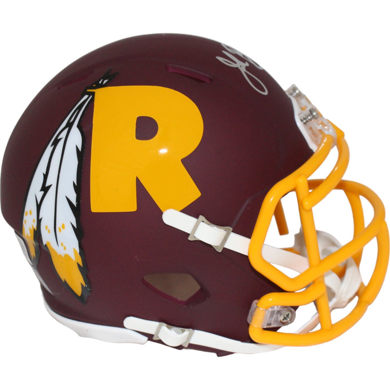John Riggins Signed Washington Redskins AMP Mini Helmet Beckett BAS